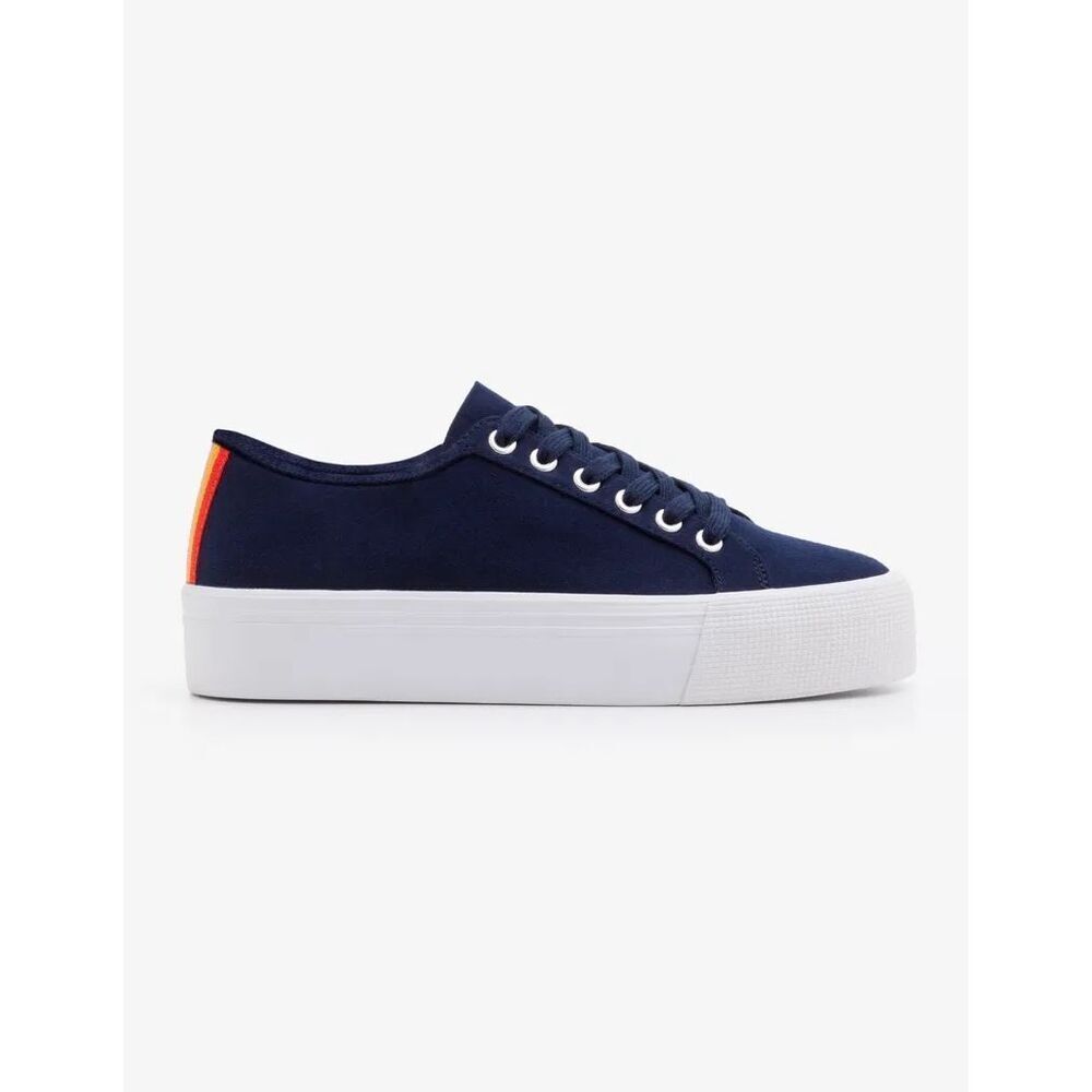 Boden 38/7 Canvas Flatform Platform Plimsolls Rainbow Striped Sneakers Shoes